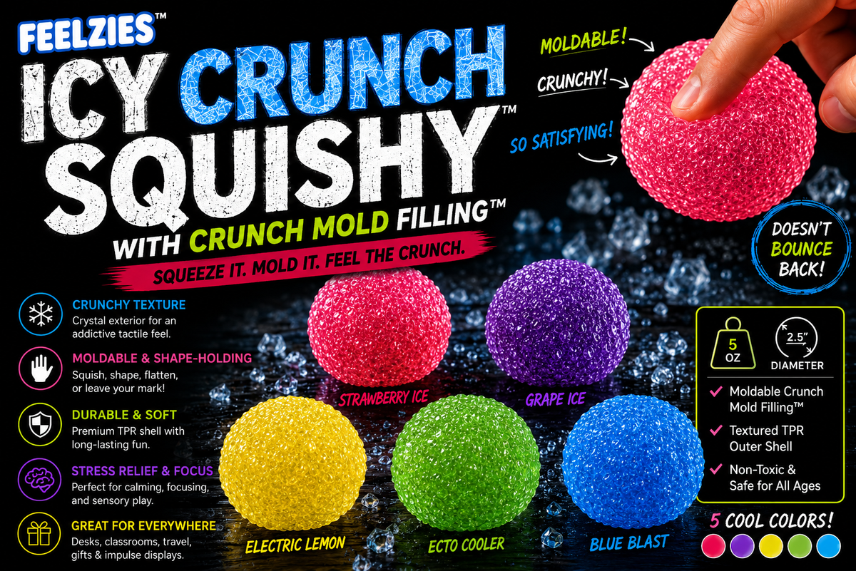 FEELZiES™ Icy Crunch Squishy™ featuring CrunchCore™ Filling: Blue Blast