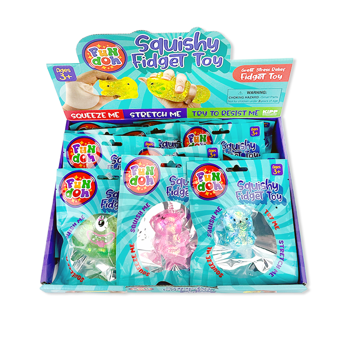 Fun Doh Squish and Squeeze Gummy Fidget Toy - 12/Display: Wholesale Price