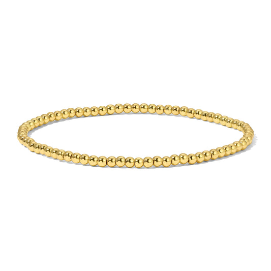 Gold Round Bead Bracelet - Petite (3mm)