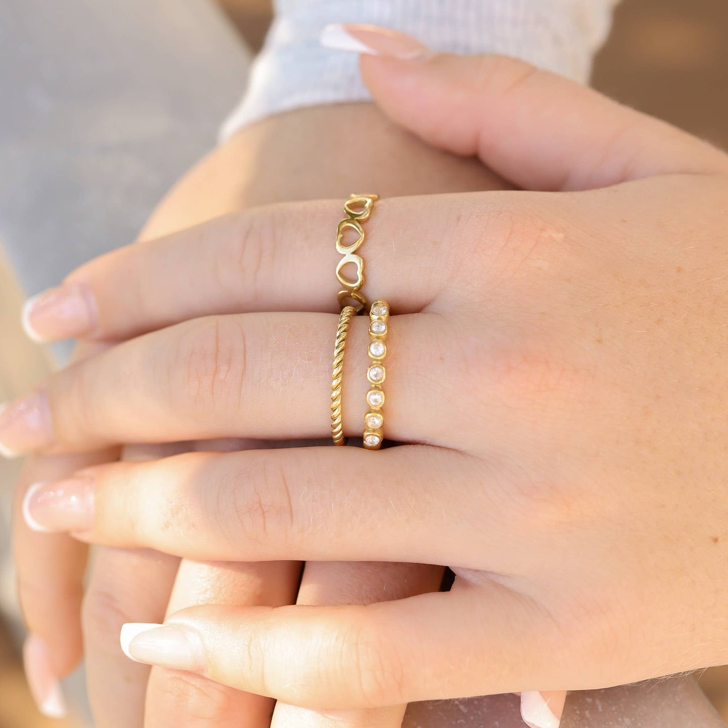 Stainless Steel Braided Stacking Ring - Hypoallergenic: Gold / 5