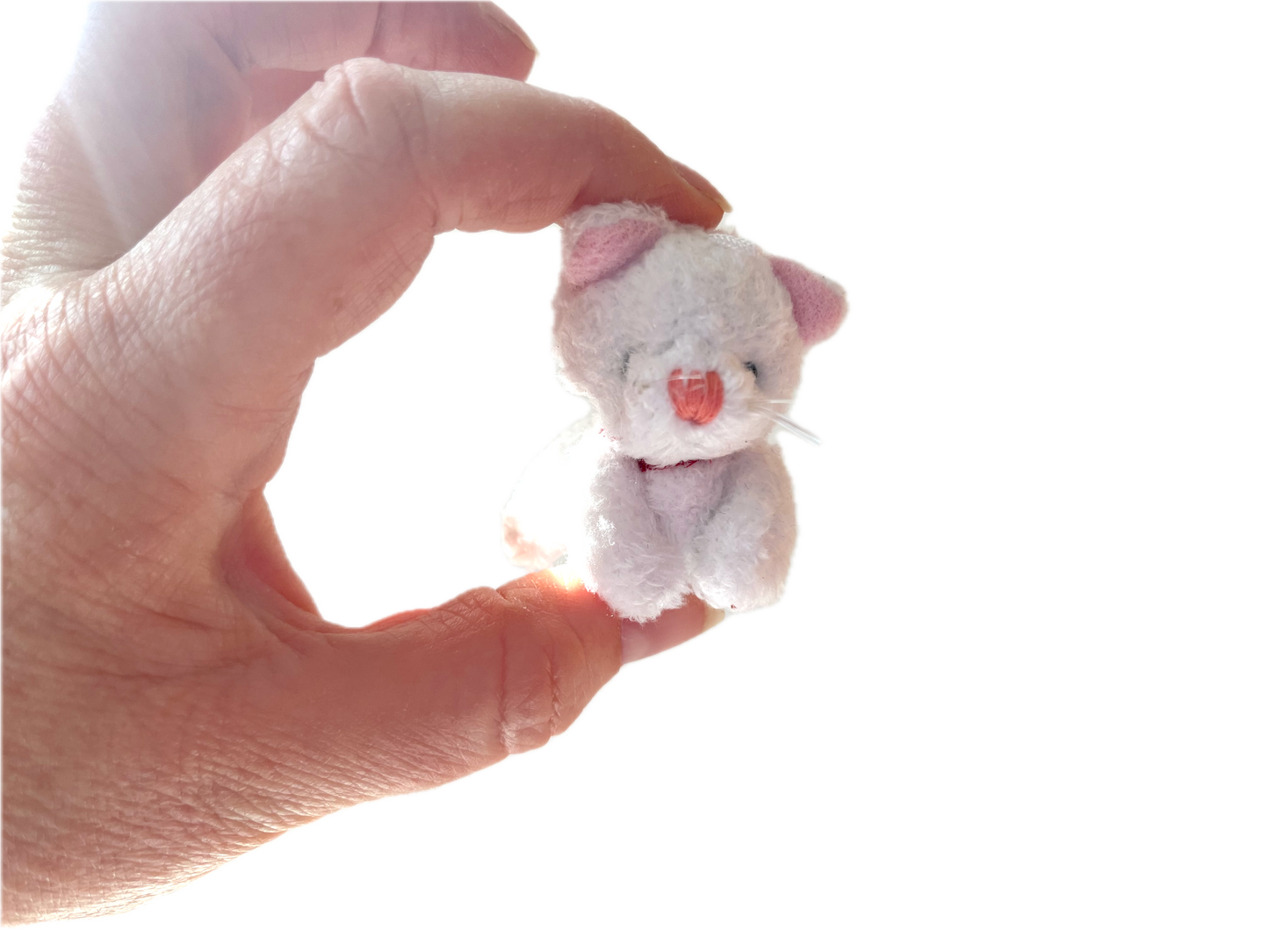 Small Plush Kitty Cat Christmas Ornament Bag Charm (white) 