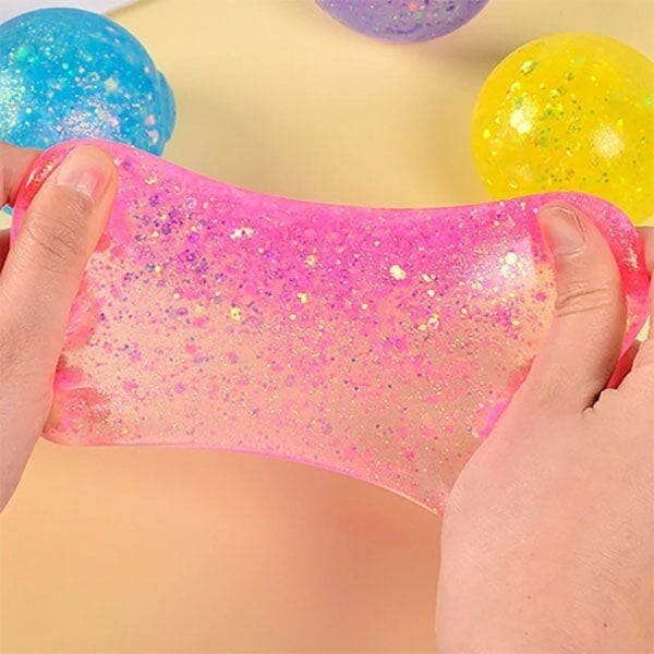 SugarSqueez Squishy Fidget Sugar Stress Ball (1pc) Assorted Colors: Glitter