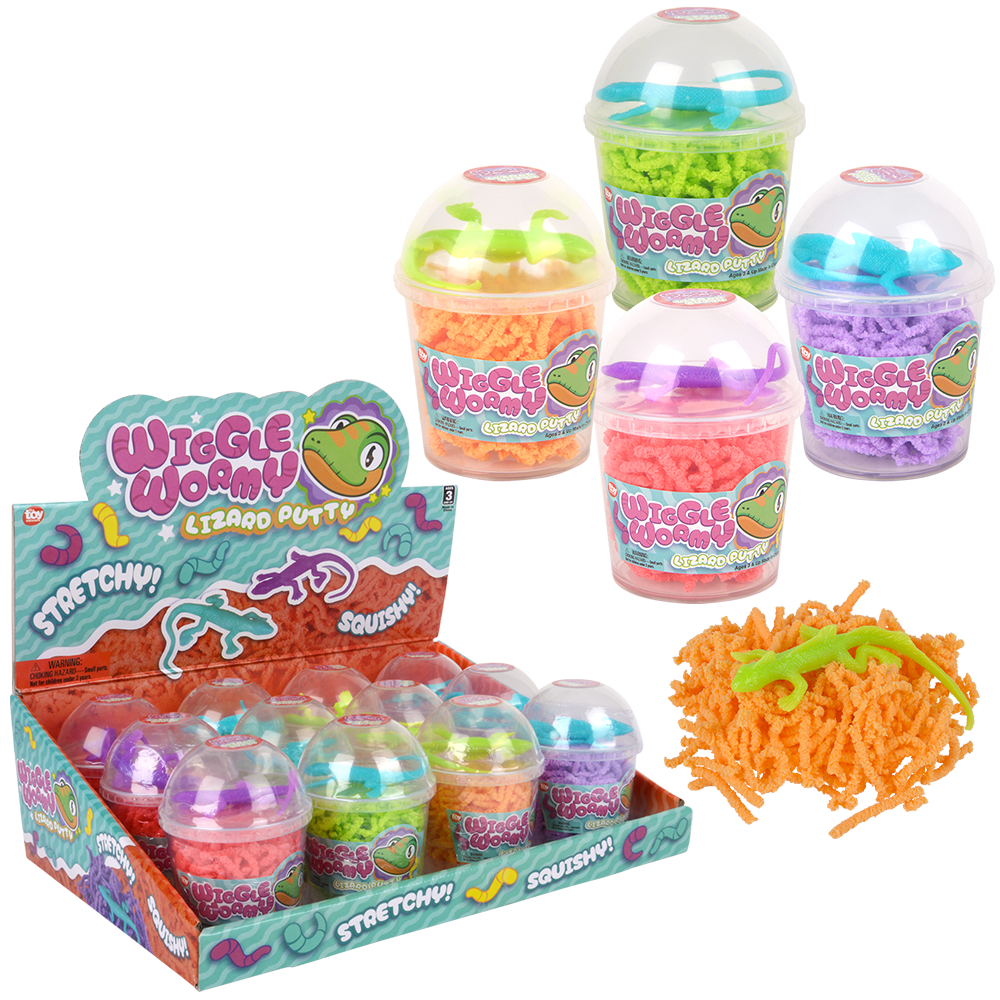 (T) 3.6" WIGGLE WORMY LIZARD PUTTY 12CT