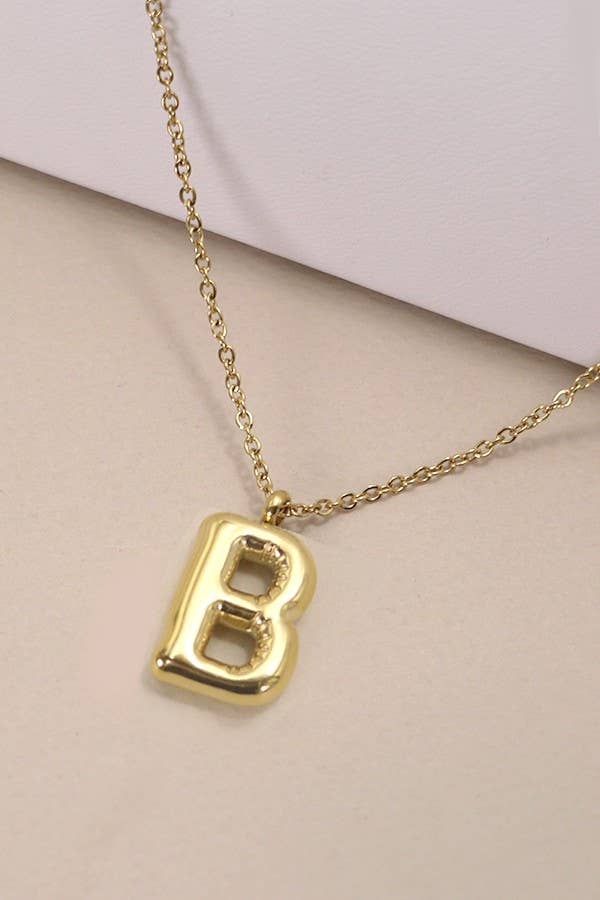18K STAINLESS STEEL TARNISH FREE  INITIAL NECKLACE | 80N650: E