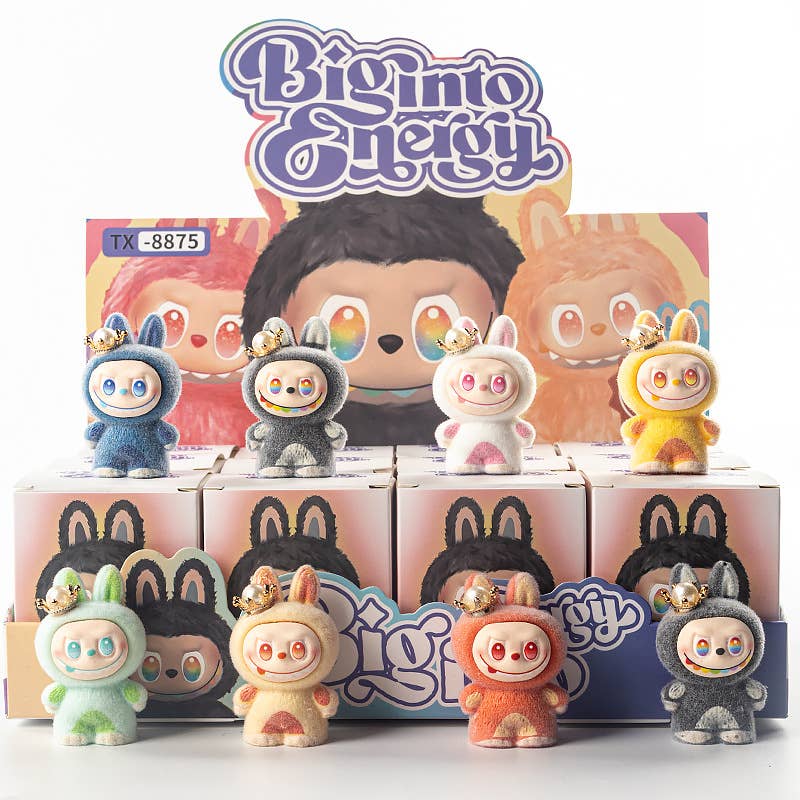 Flocking cute monster ornaments Gift Blind Box-12pcs: Skateboard