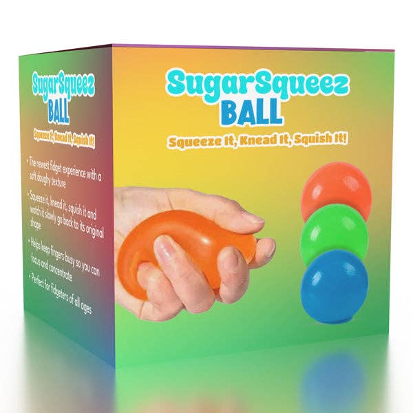 SugarSqueez Squishy Fidget Sugar Stress Ball (1pc) Assorted Colors: Glitter