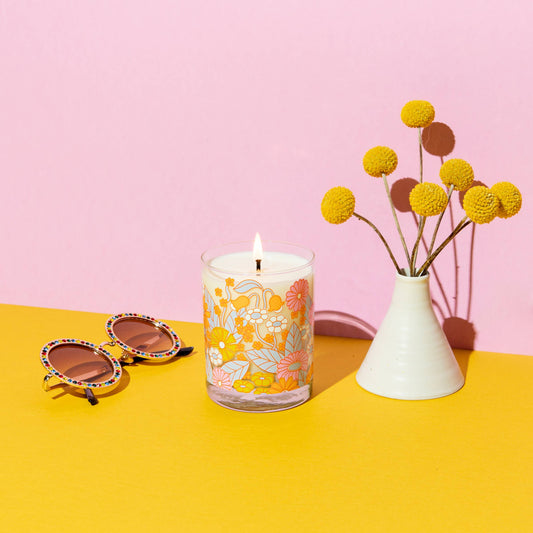 Rocks Glass Candles - Delightful: Gatherin Flower