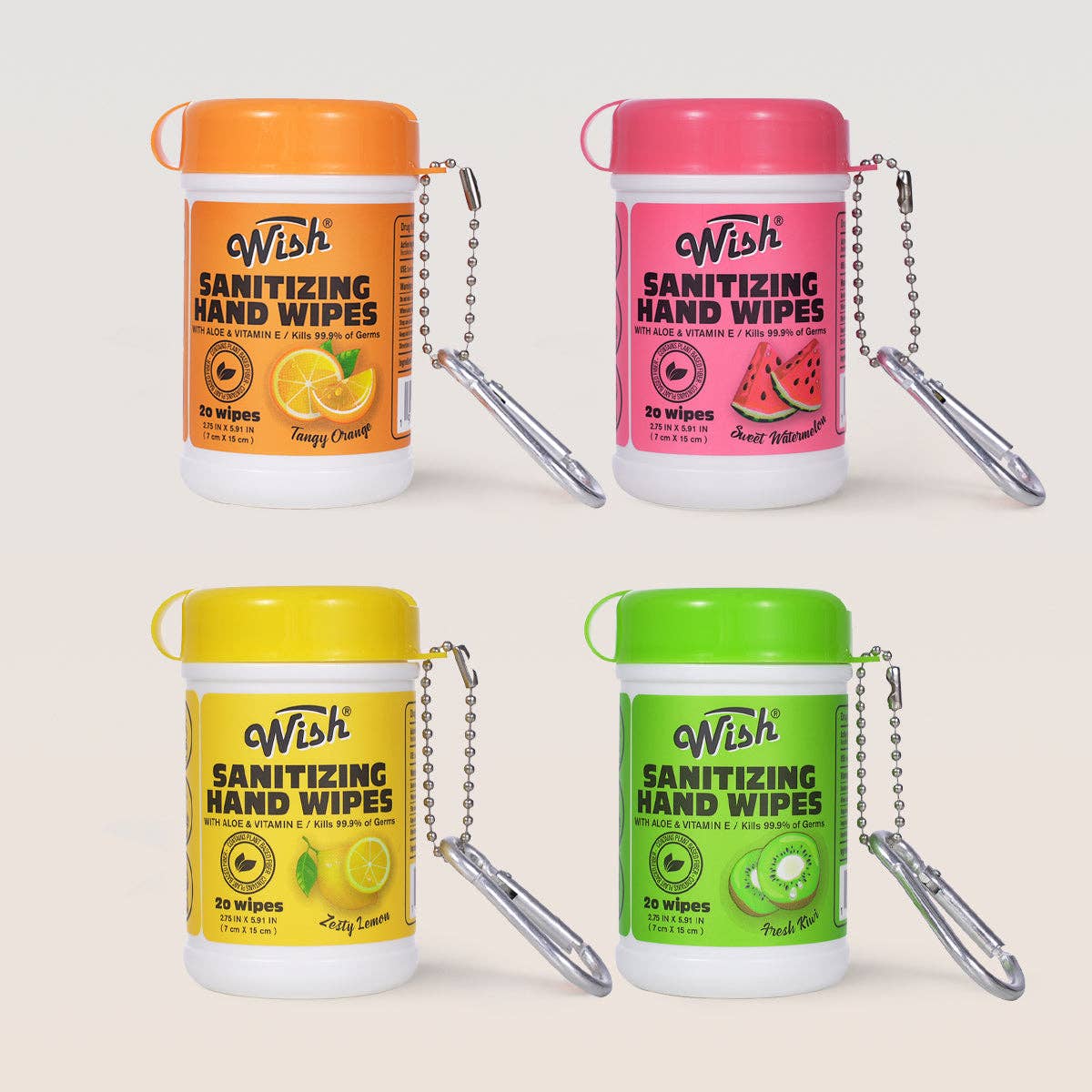 20CT Sanitizing Hand Wipes-4 Scents-PDQ-20 pcs - 20pc