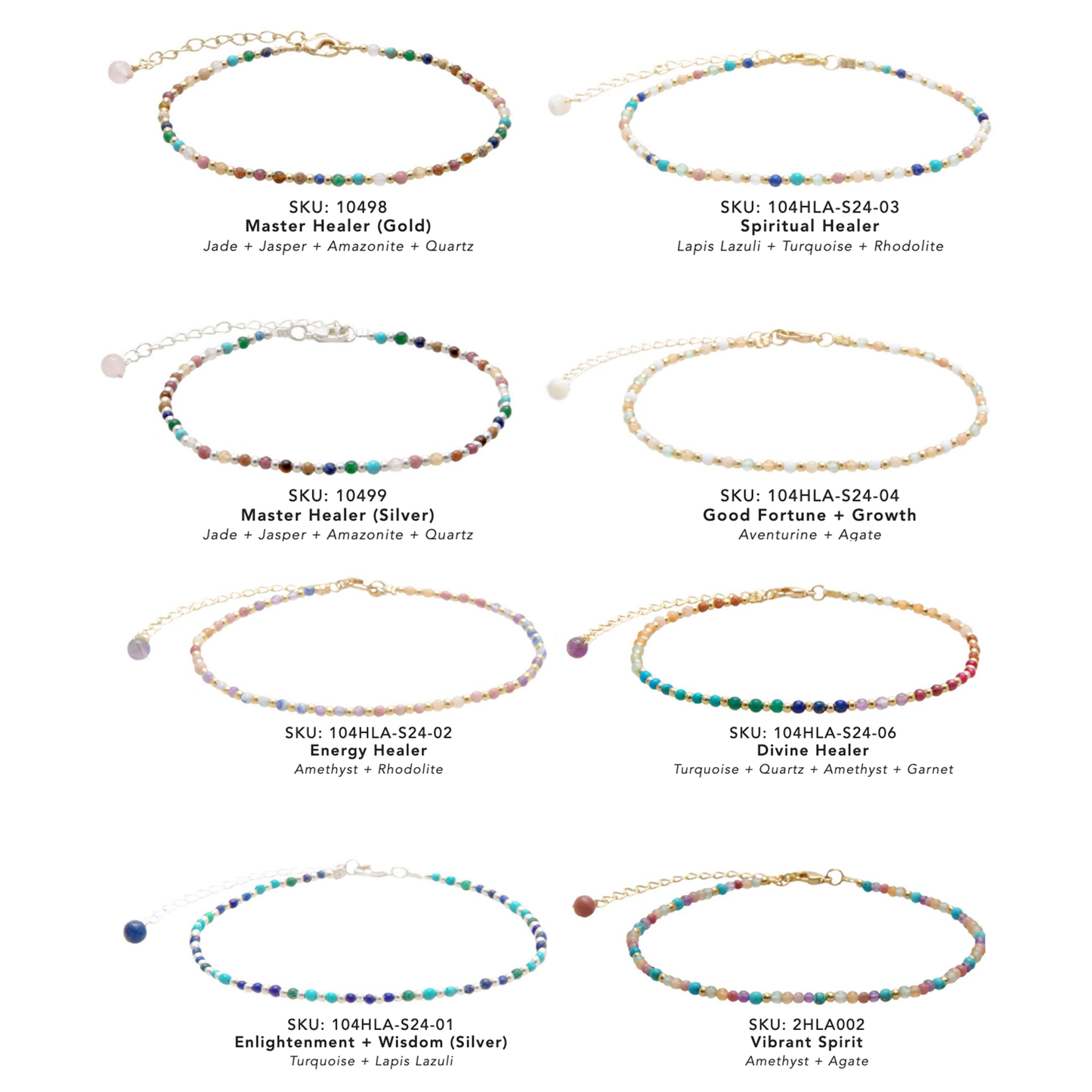 2mm Healing Anklets (10 Pack Assortment)