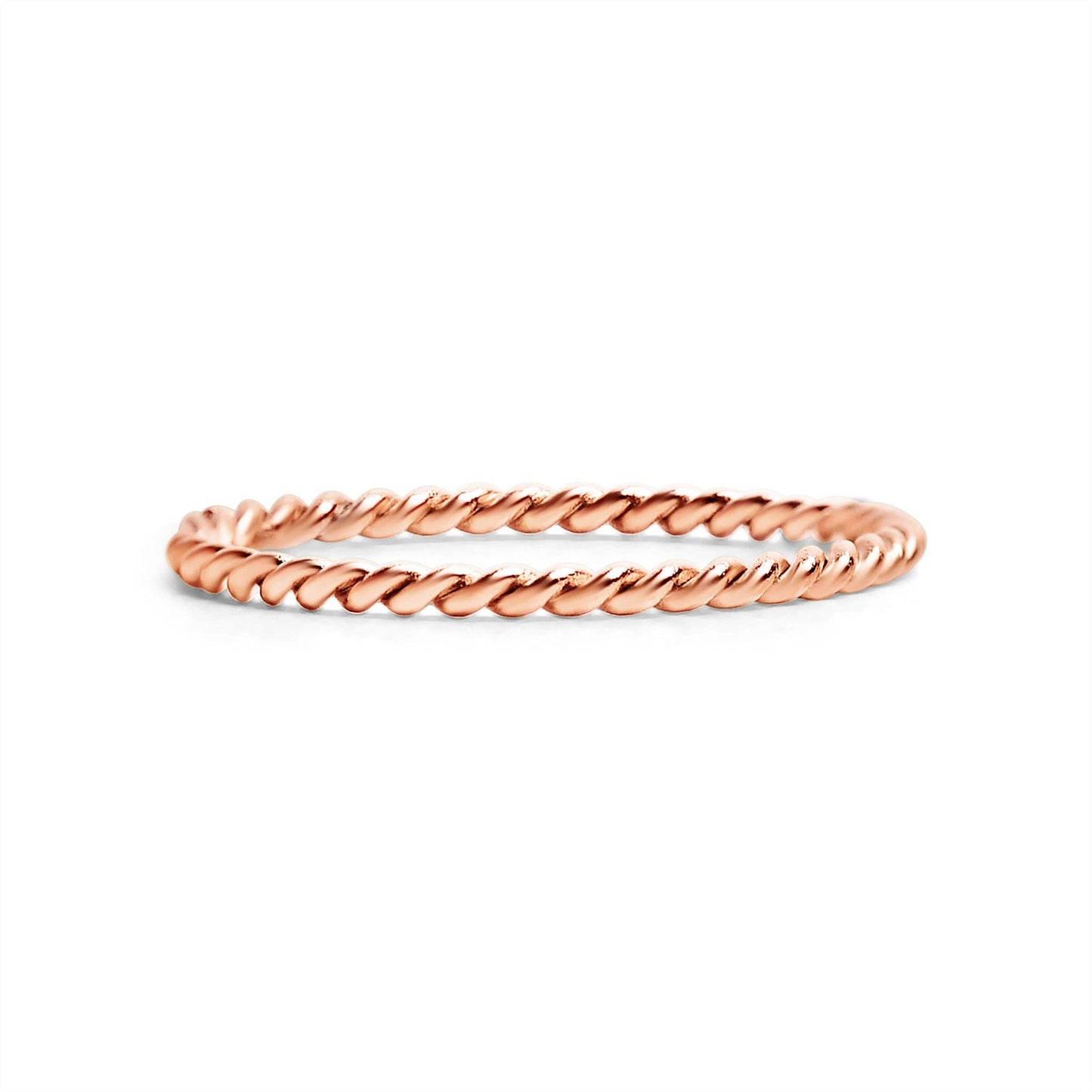 Stainless Steel Braided Stacking Ring - Hypoallergenic: Gold / 5