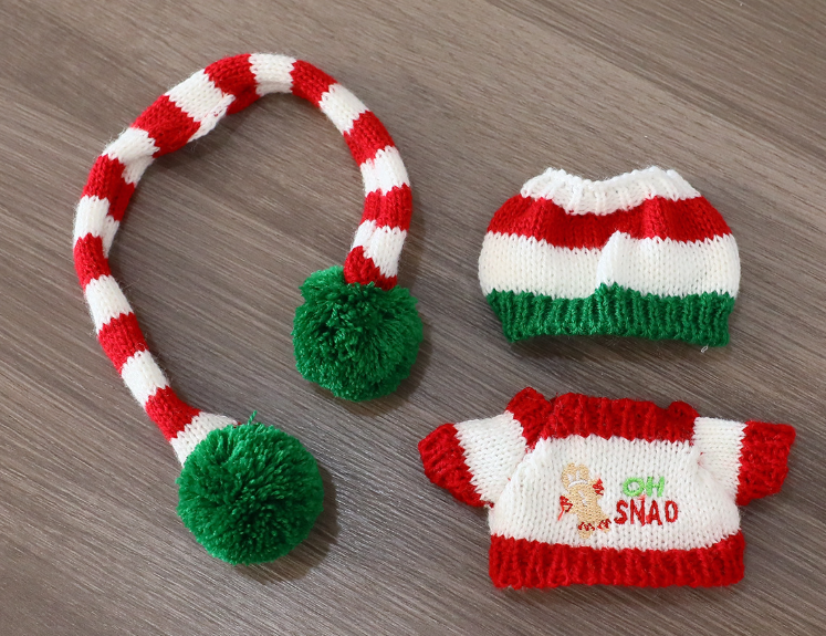 Labubu Christmas dress up dolls Xmas clothes: Christmas clothes 2pcs set