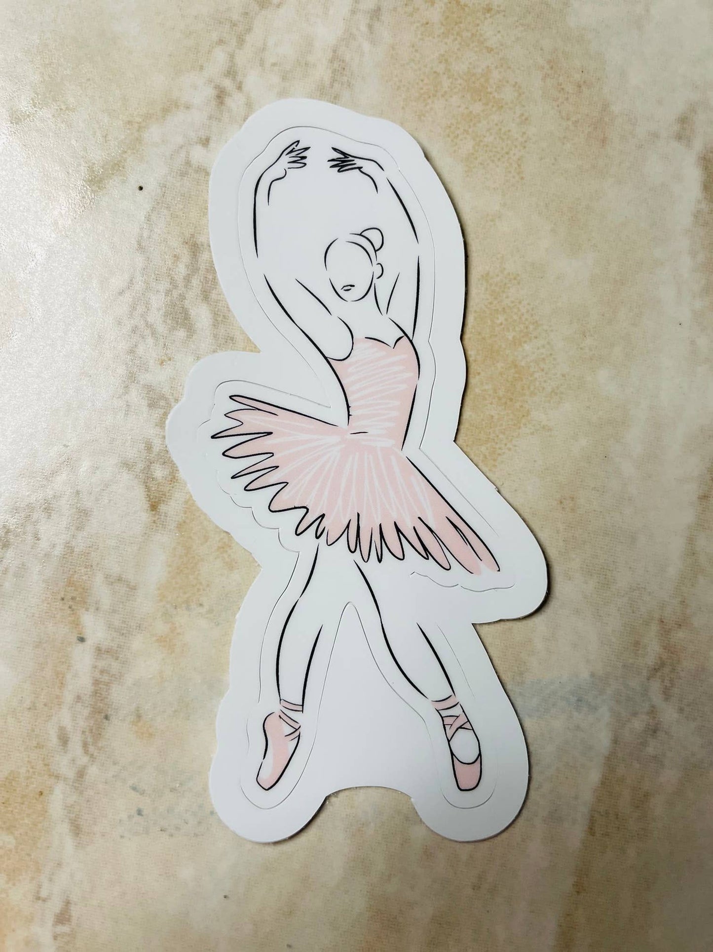 Ballerina Silhouette Dance Sticker, 1.9" x 4": Pink