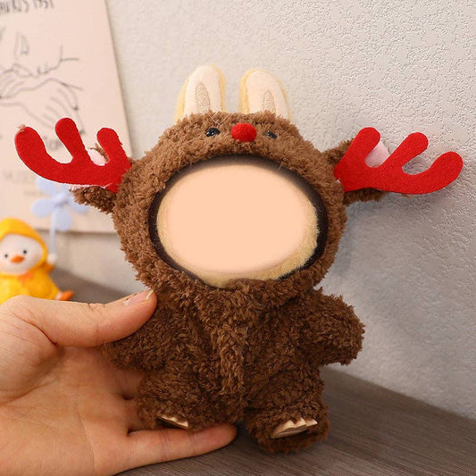 Labubu Christmas dress up dolls Xmas clothes: Moose jumpsuit