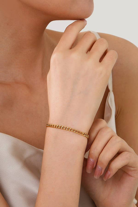 STAINLESS STEEL WATERPROOF TARNISH FREE BRACELET | 40B112: CURB