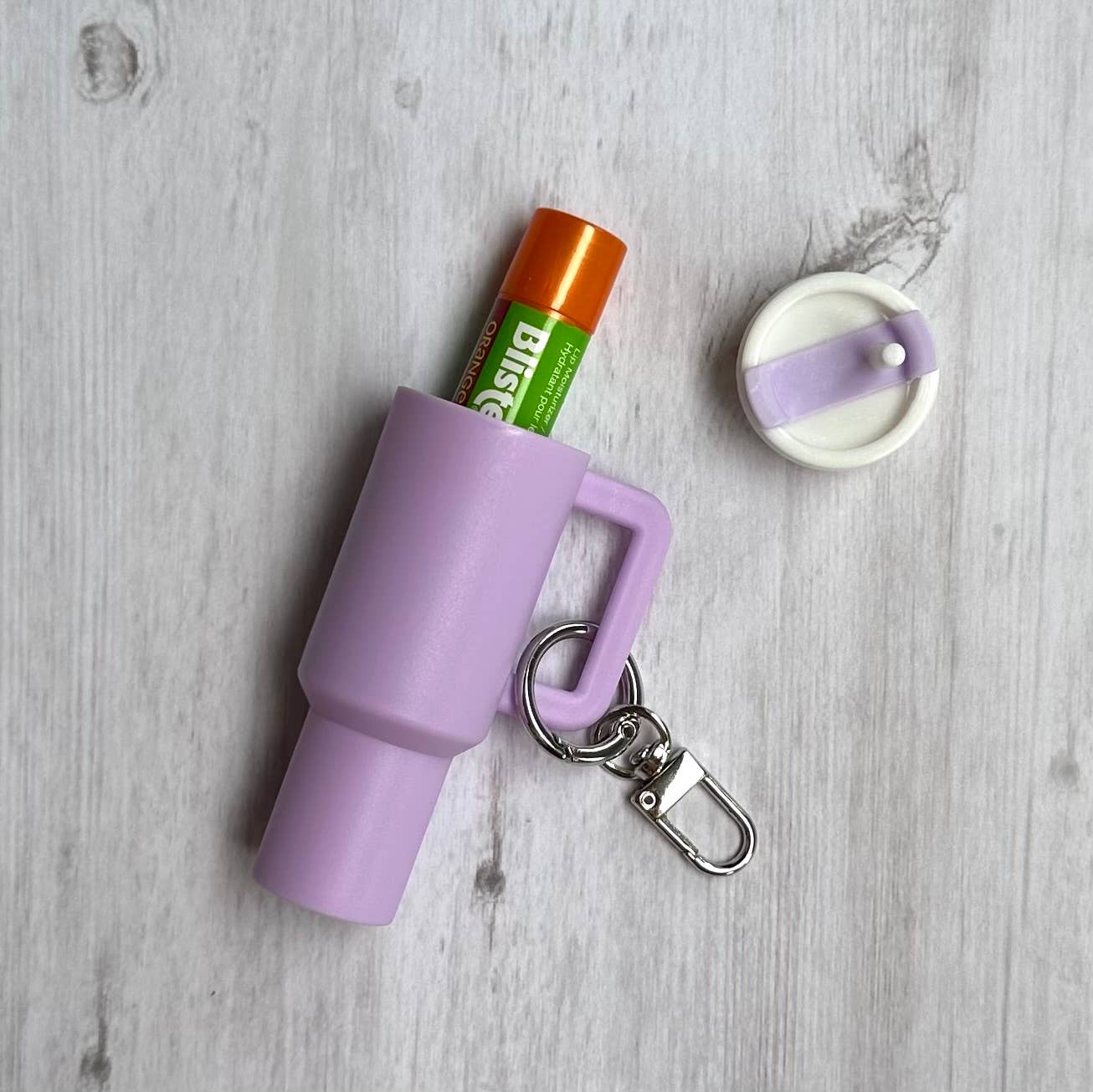 Mini Tumbler Keychain Carry Storage Container Lilac