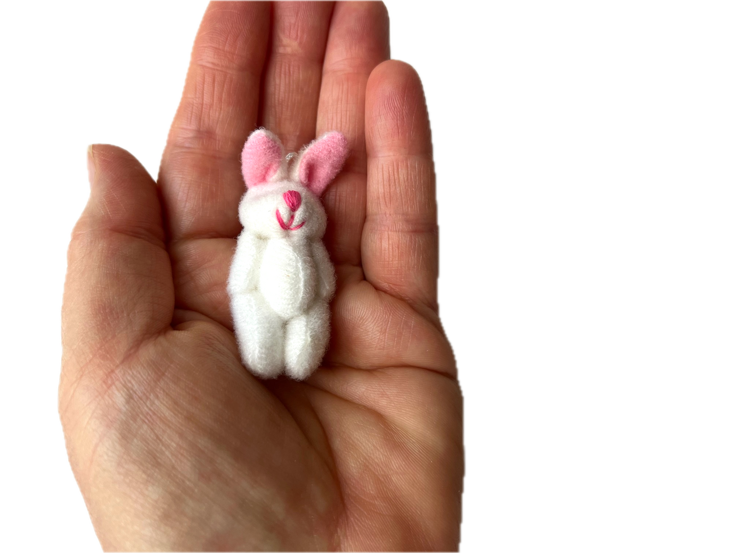 Miniature Stuffed White Bunny Rabbit