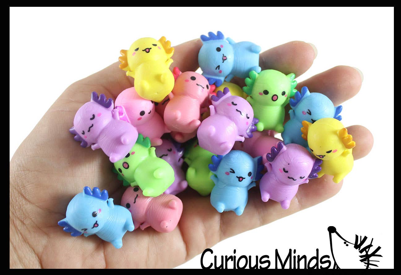 Set of 100 Axolotl Figurines - Cute Little Animal Figures