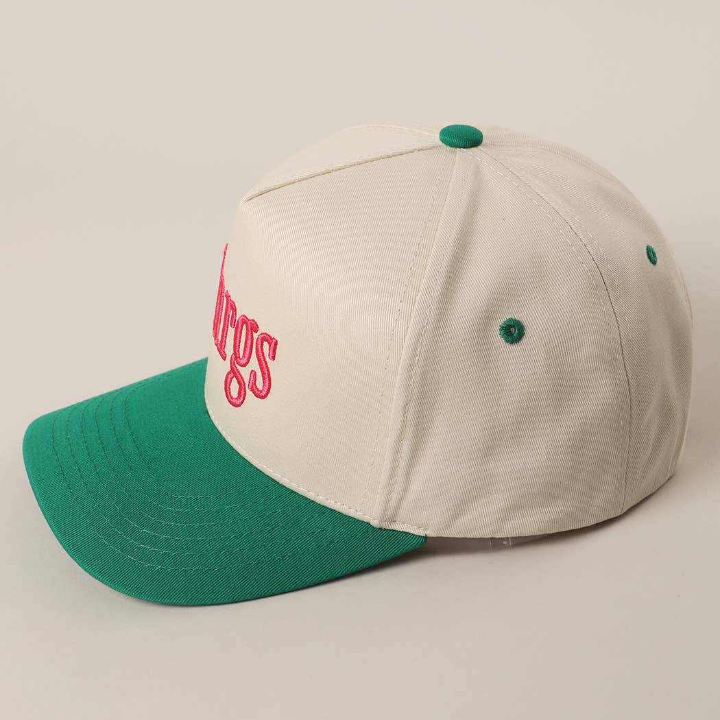 Margs Embroidered Canvas Two-Tone Trucker Hat: BUTTER YELLOW / One Size