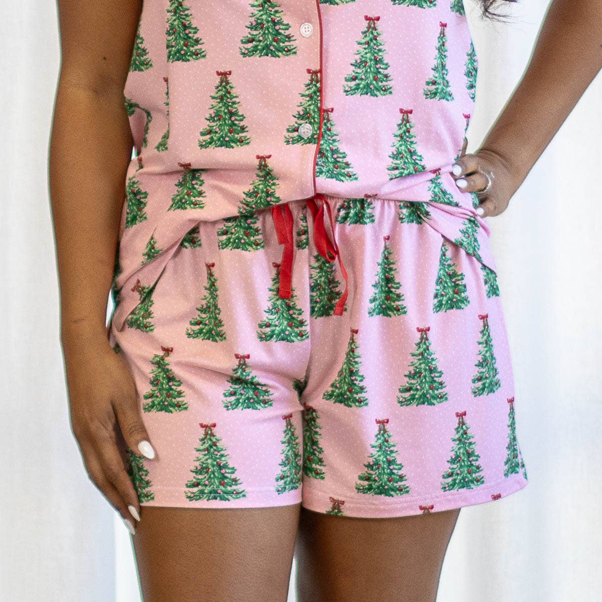 Noelle Tree Sleep Shorts   Light Pink/Multi   -Asst.: Large