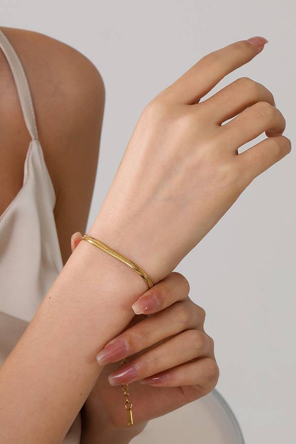 STAINLESS STEEL WATERPROOF TARNISH FREE BRACELET | 40B112: CURB