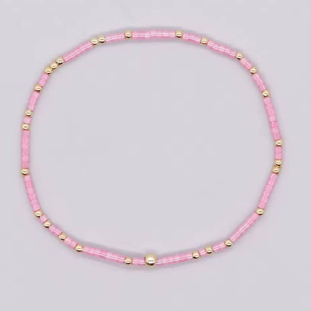 BOHO COLORFUL BALL BEADED BRACELET | 40B5178: OFF WHITE