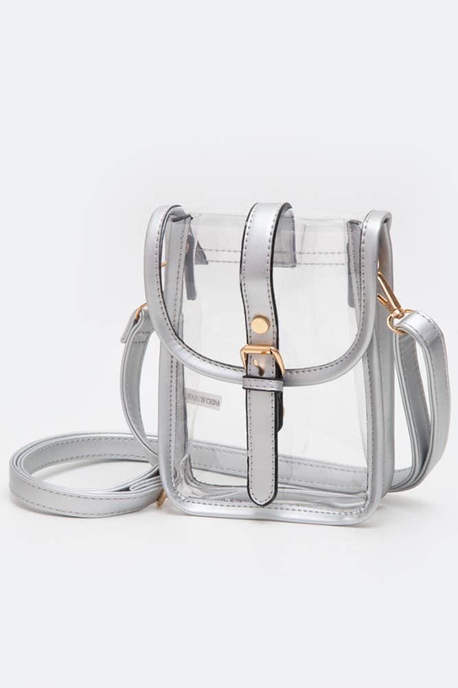 Clear Cross Body Stadium Concert Transparent Handbag: White