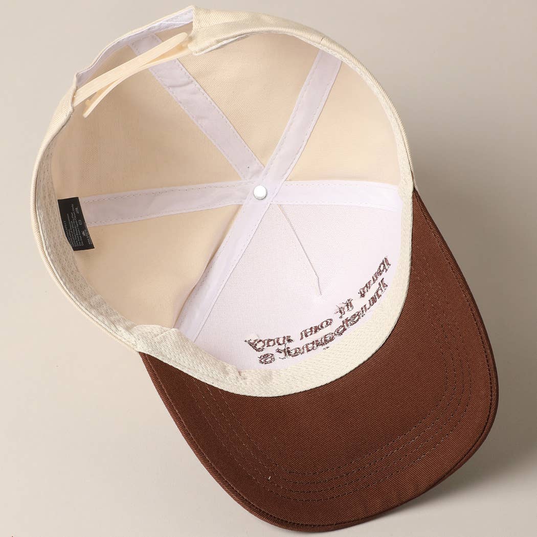 Put it on my husband's tab Embroidery Canvas Cap: Pink / ONE SIZE