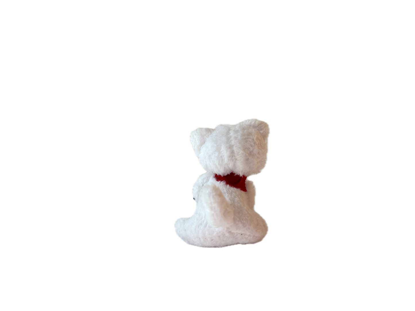 Small Plush Kitty Cat Christmas Ornament Bag Charm (white) 