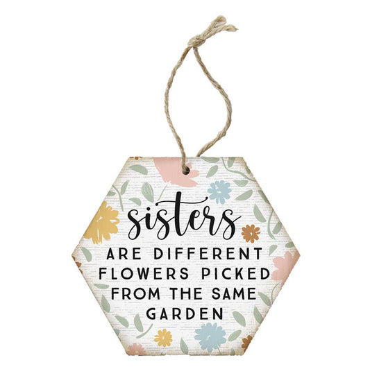 Sisters Different Flowers - Honeycomb Ornaments