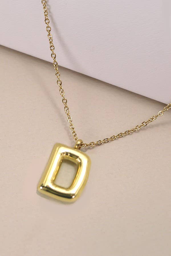 18K STAINLESS STEEL TARNISH FREE  INITIAL NECKLACE | 80N650: E