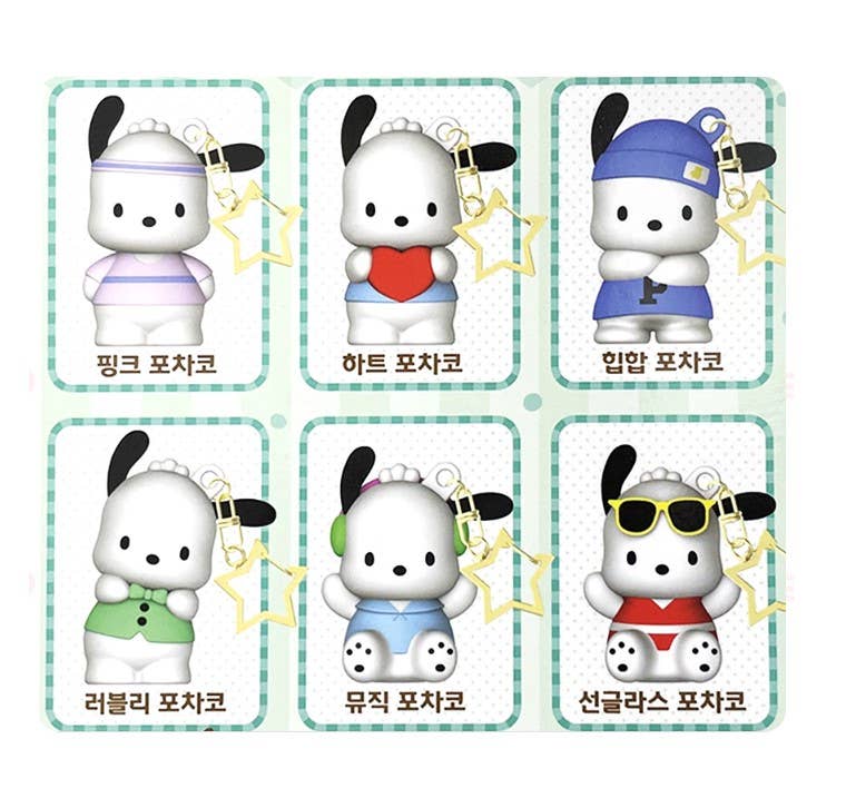 Sanrio Cute Pochacco Figure Key Ring Random Capsule BOX
