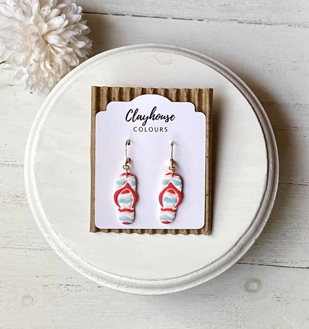 Fourth of July Handmade Earrings | Red White & Blue Earrings: Cowboy Boots