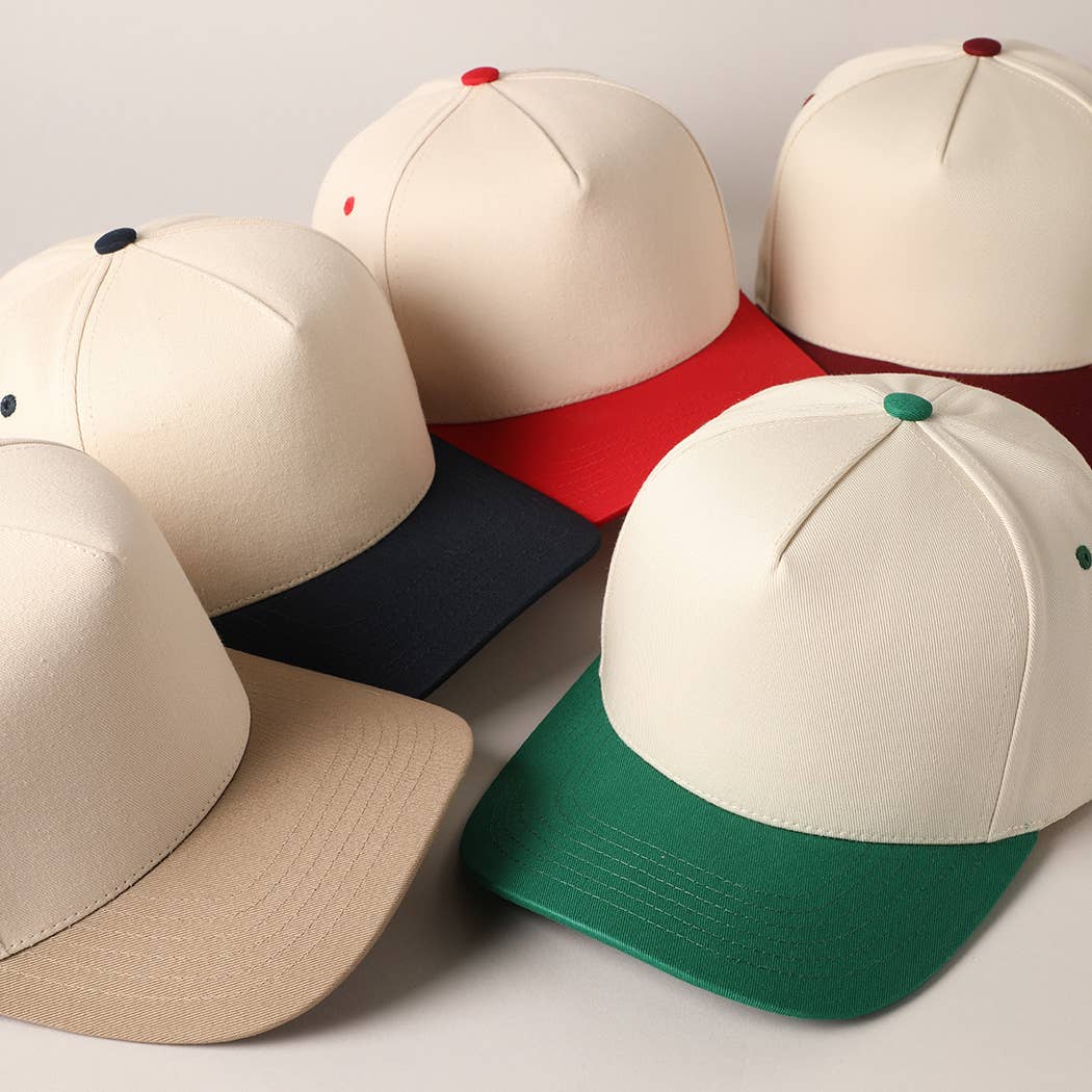 Plain Two-Tone Canvas Cotton Trucker Hat: SKY BLUE / ONE SIZE