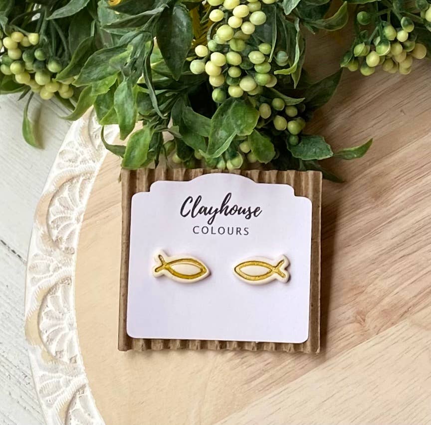 Religious Earrings : Cross with Heart