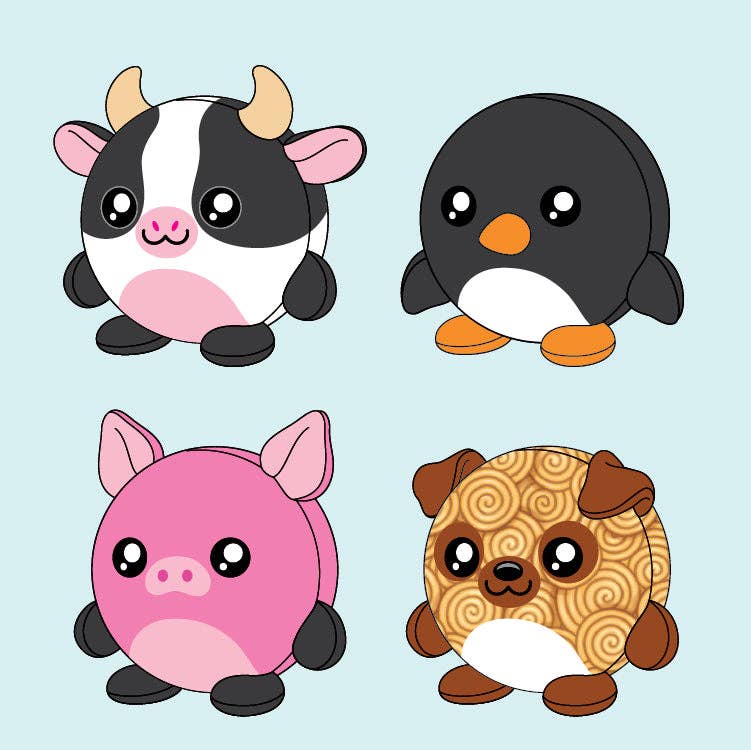 Smoosh Pets Soft Squishy Plush Ball Assortment - 12/Display: Wholesale Price