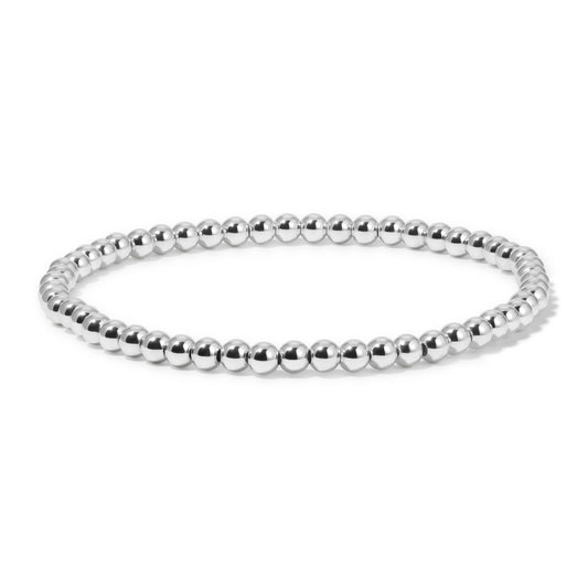 Silver Round Bead Bracelet - Small (4mm)