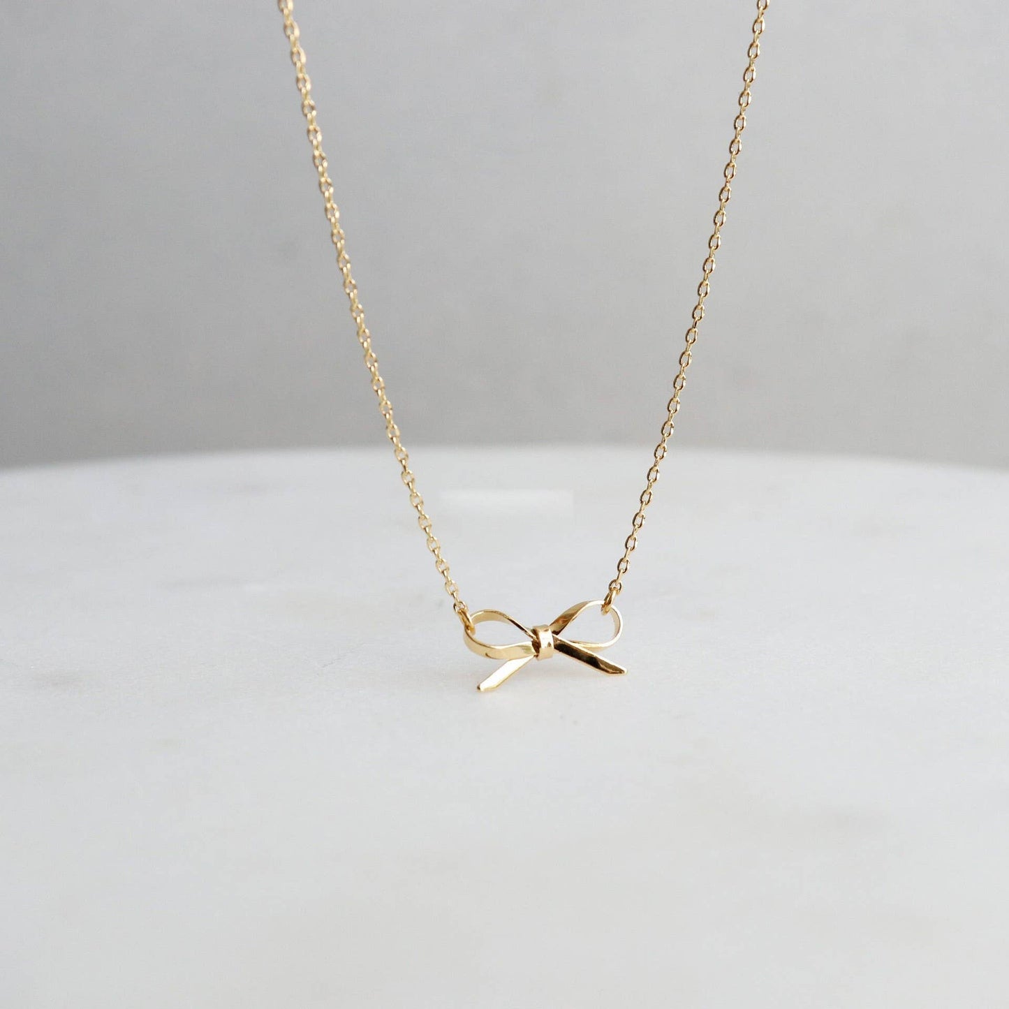 18K STAINLESS STEEL TARNISH FREE BOW NECKLACE |  40NK9418: GOLD
