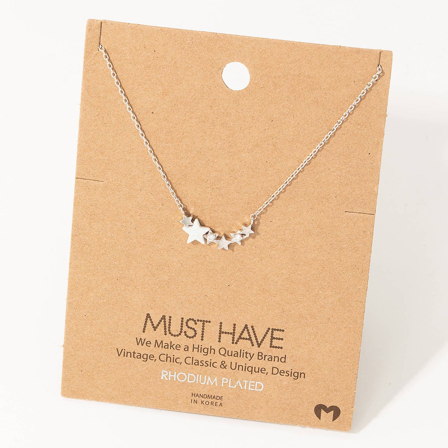 Dainty Multi Star Charm Necklace: G