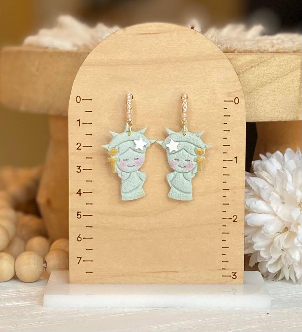 Fourth of July Handmade Earrings | Red White & Blue Earrings: Cowboy Boots