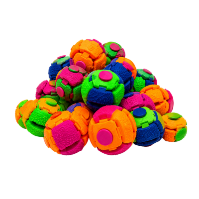 Orbix 3-in-1 Sensory Fidget Toy | Squishy • Clicky • Spinner: 50 Piece Starter Pack with Acrylic Bin