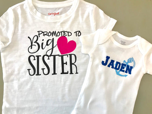 Promoted to Big Sister Set with New Born Onesie