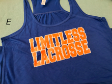 Load image into Gallery viewer, Limitless Lacrosse Shirts and Tanks