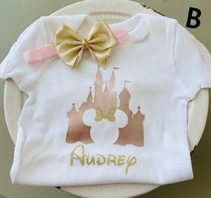 Baby Girl Onesies with matching Bow