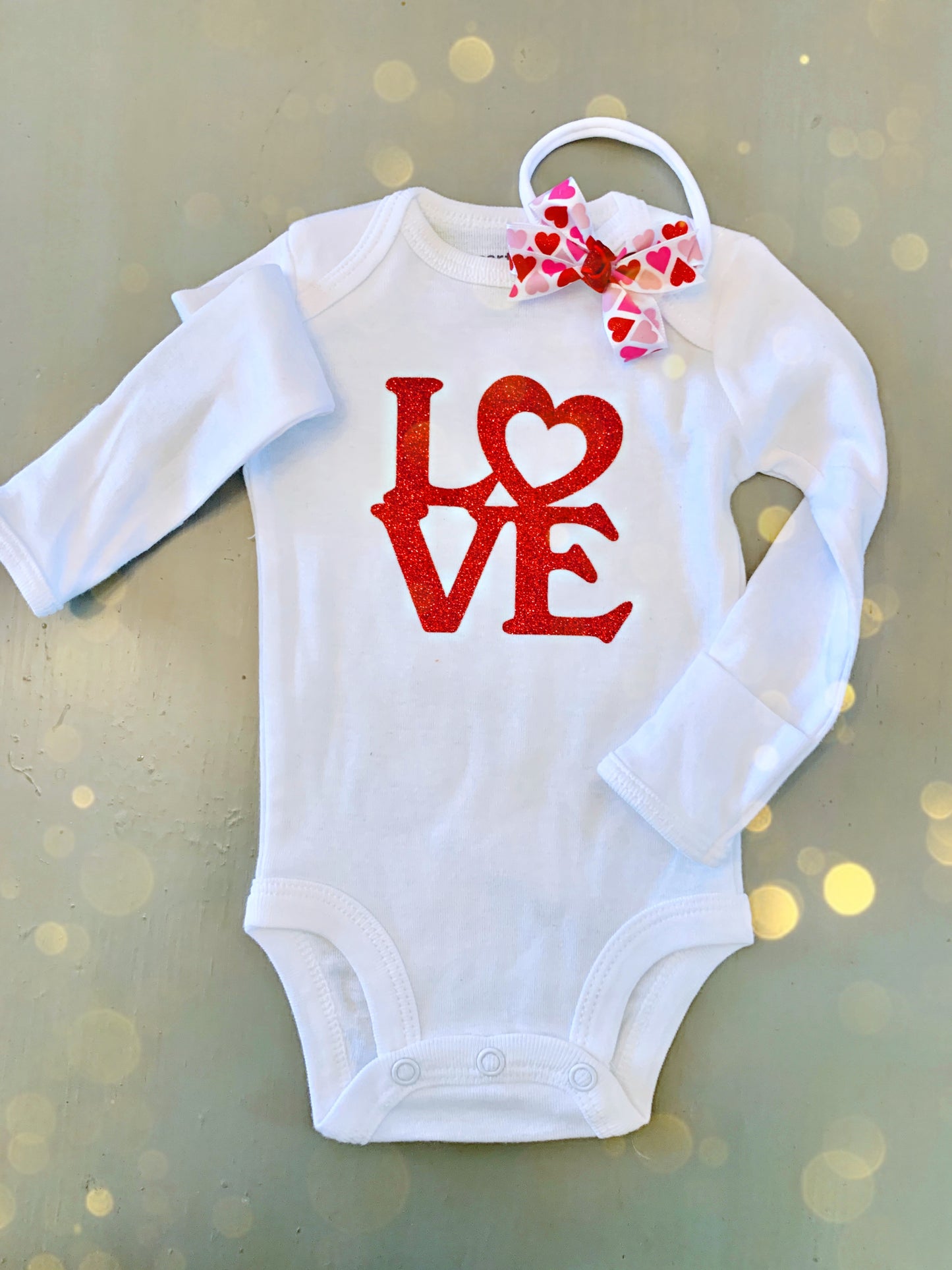 Valentine’s Day Onesie & Headband